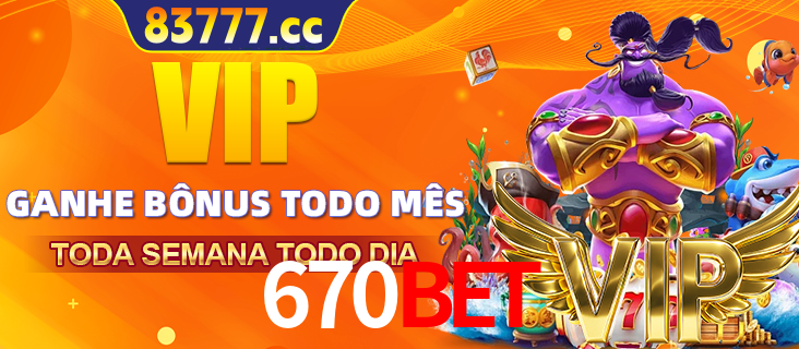 Banner promocional do 670BET oferecendo 100% de recompensas adicionais contínuas para quem fizer o login diário (Daily sign-in), com um mascote de coelho.